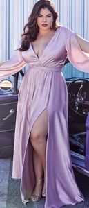 New plus size green prom dress, pink, blue, burgundy long sleeve floor length